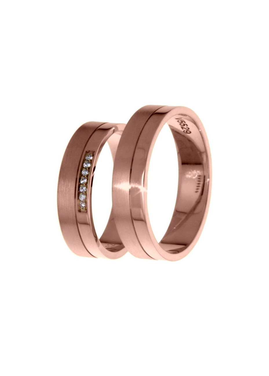 1404 Trouwringen rosé goud met 7x0.005 crt briljant 5 mm