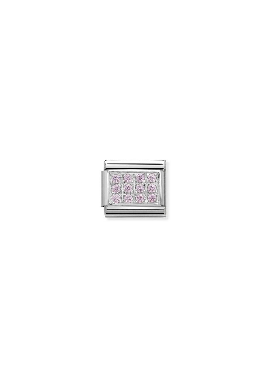 33030706 Nomination Zilver Zirconia Pavé Roze