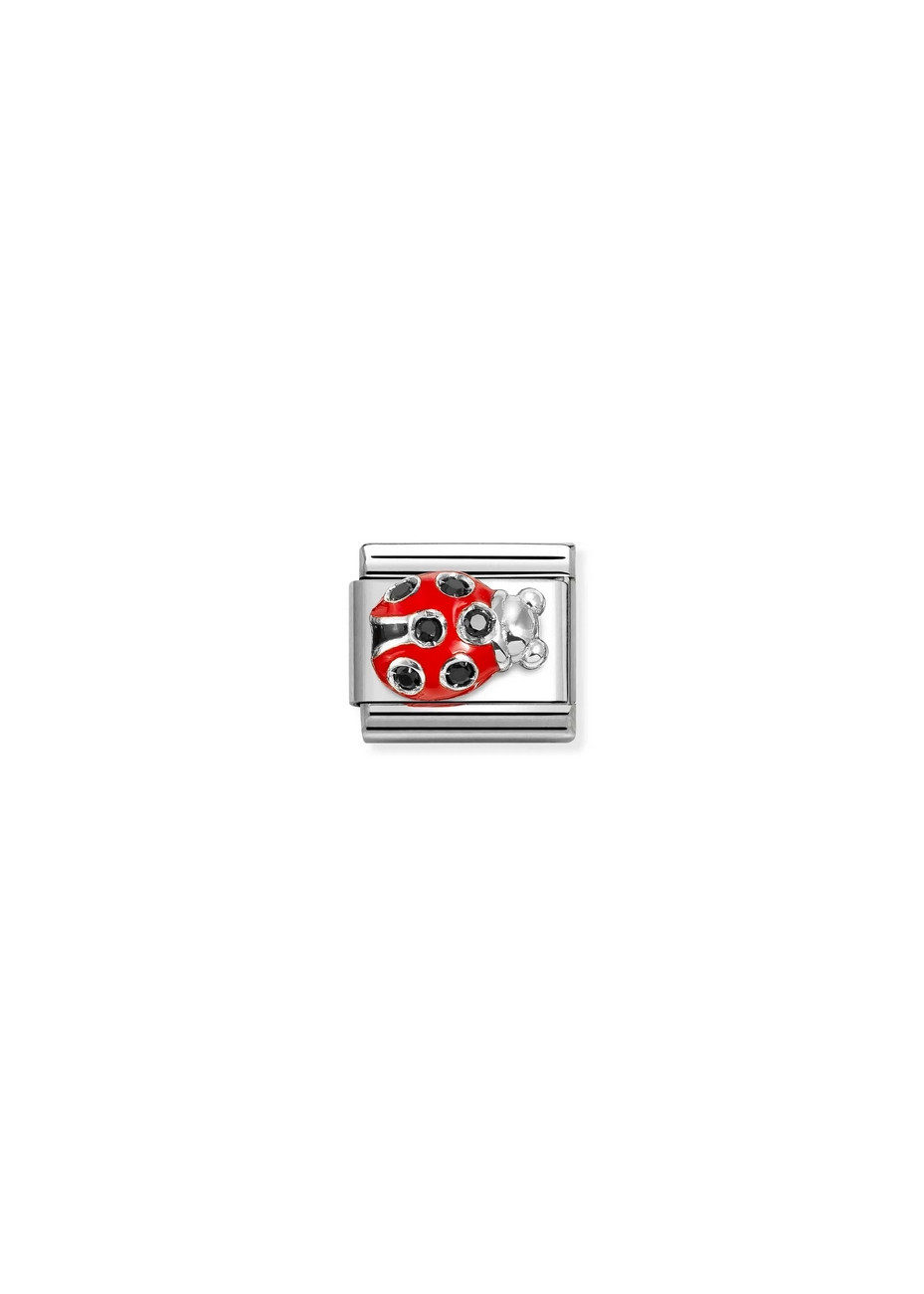 33032111 Schakel Nomination Lieveheersbeestje Zilver Rood-Zwart