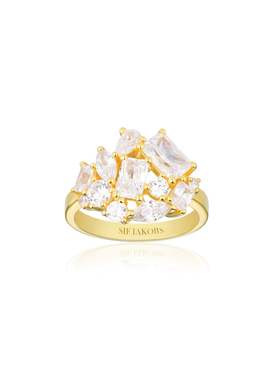 Ivrea Grande R12331-CZ-YG-56 Sif Jakobs verguld zilveren damesring