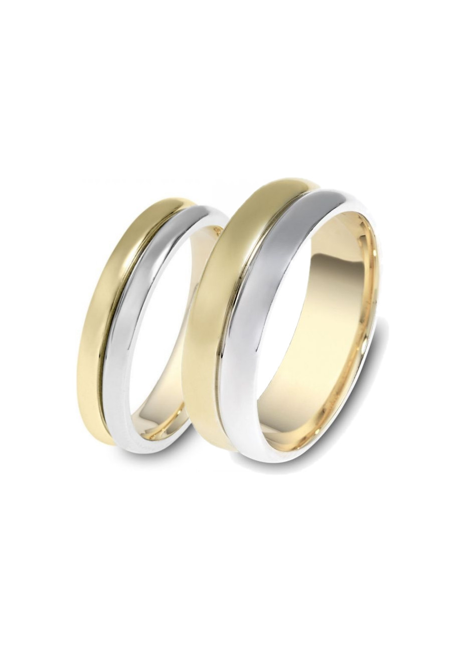 0709 Trouwringen bicolour goud 5.2+7 mm