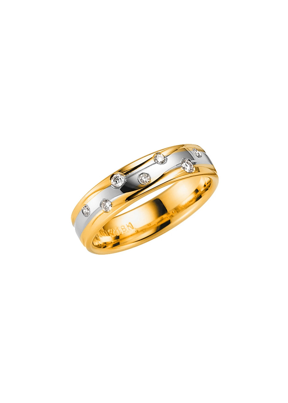 Davos Bicolour Trouwring 5 mm 0.13 Briljant