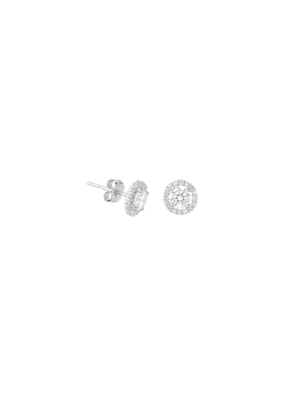 .1.0 gram oorknoppen witgoud met zirconia