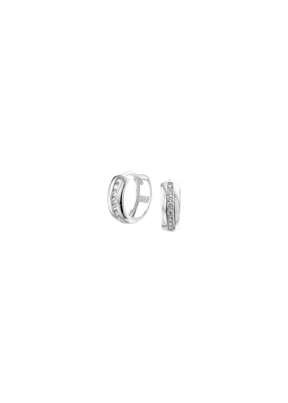 .1.8 gram witgouden oorringen met zirconia 12x4 mm