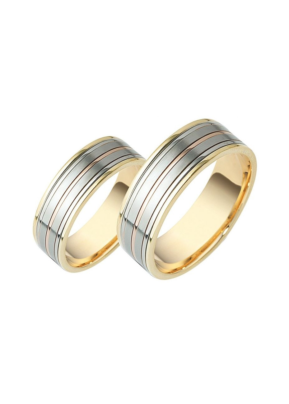 1008 Trouwringen tricolour goud 7 mm
