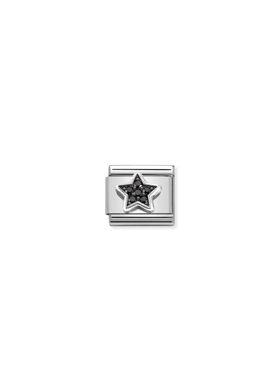 33032310 Nomination Zilver Ster Zwart Zirconia