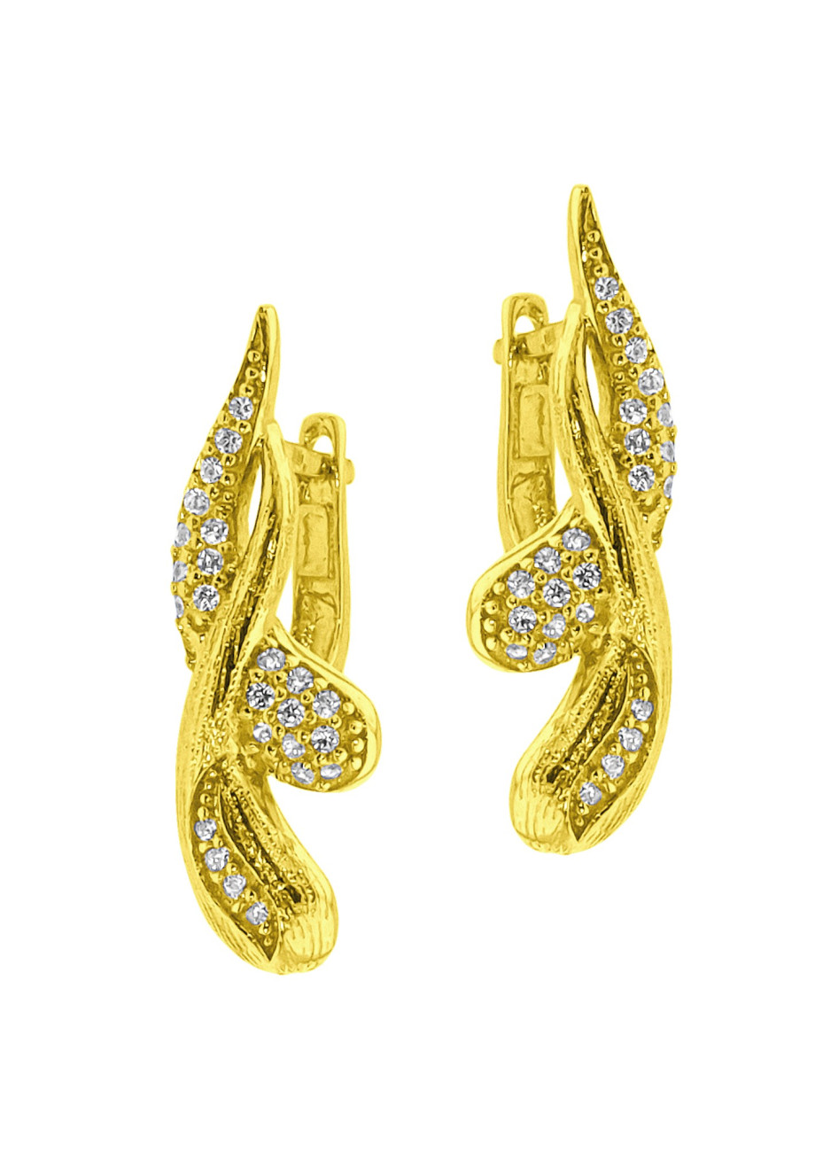 .6.8 gram 20 krt gouden oorhangers met zirconia 28 mm