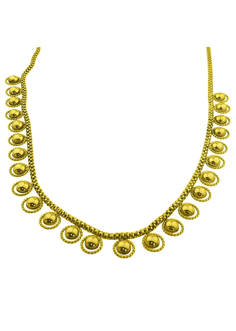 15.6 gram Choker met bolletjes en popcorncollier 47 cm