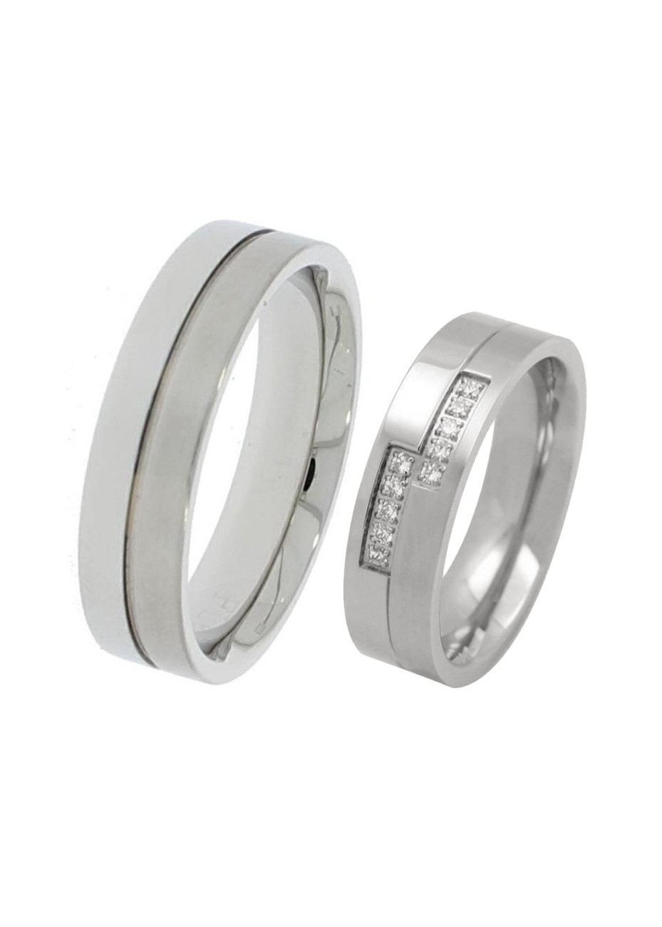 Multi Zirconia 90050 FL Paris stalen trouwringen