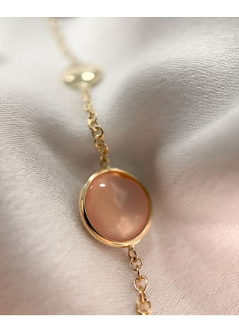 .Set A-CW137834 armband en collier goud met kleurstenen pasteltinten 1468