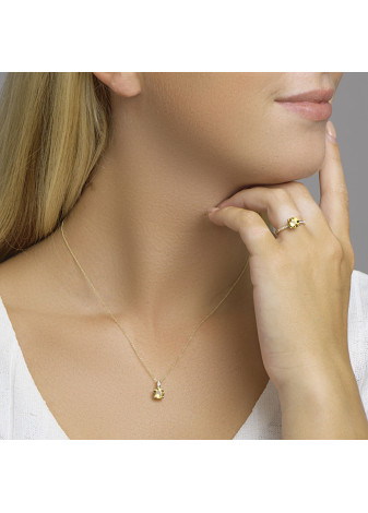 0679-005 Aanzoeksring met gele citrien en 0.05 crt. briljant 40.22319