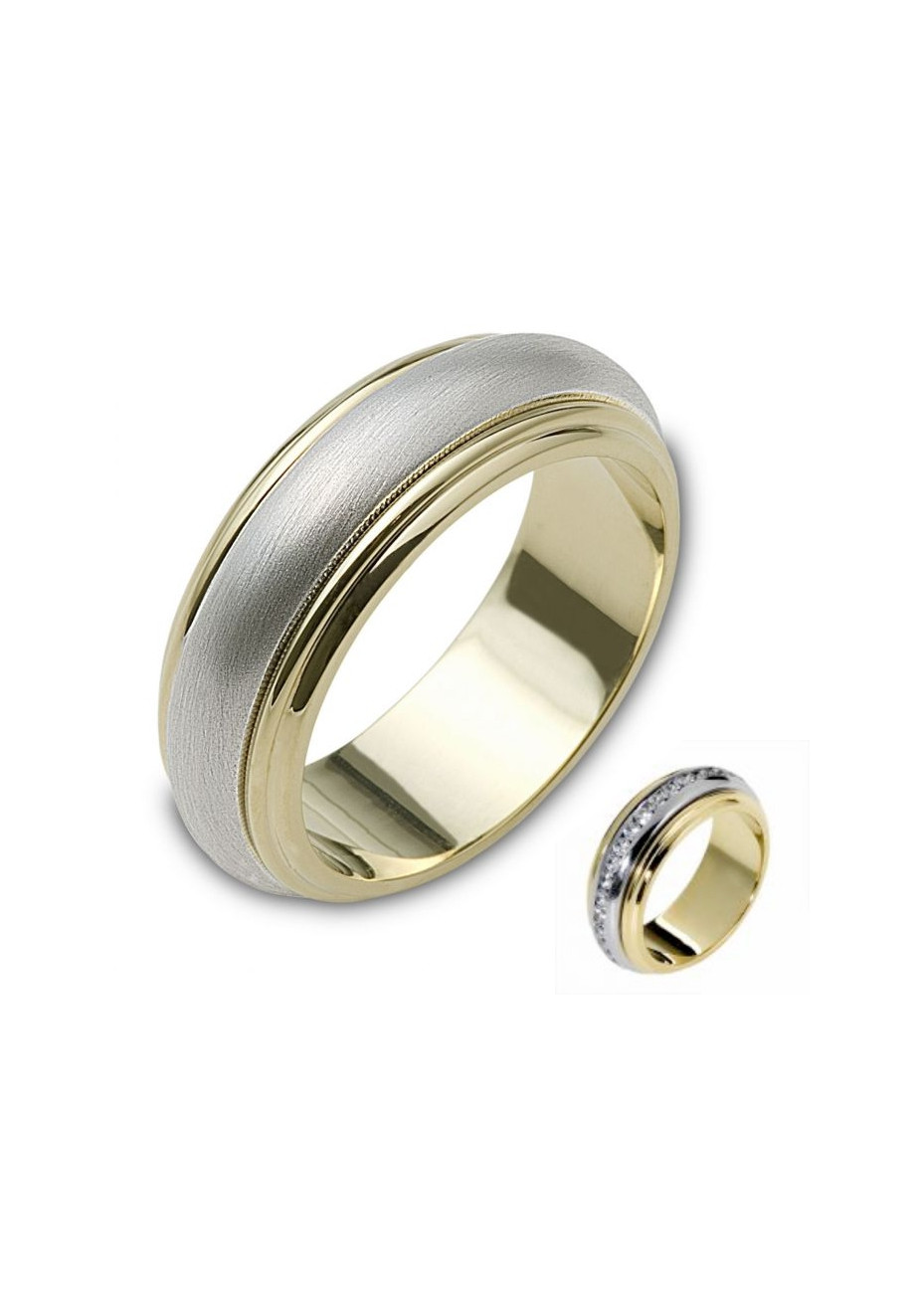 1110 Trouwringen bicolour goud met 41x0.03 crt briljant 8 mm