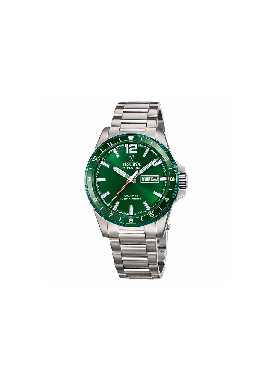 F20698-3 Degelijk titanium herenhorloge Festina groen