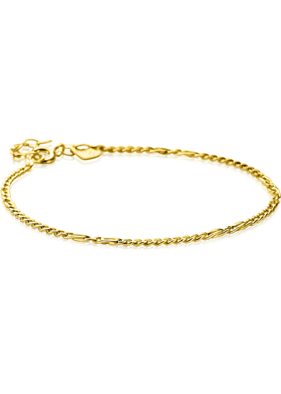 ZGA498 Armband Zinzi Gold gourmet met valkenoog 17-19 cm 2 mm