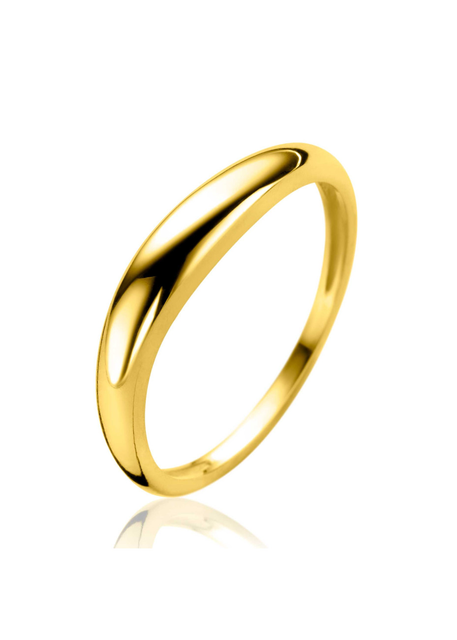 ZGR533-54 Licht golvende gladde gouden ring Zinzi mt 17