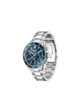 1514143 Boss herenhorloge Runner 43 mm stalen band blauw chrono