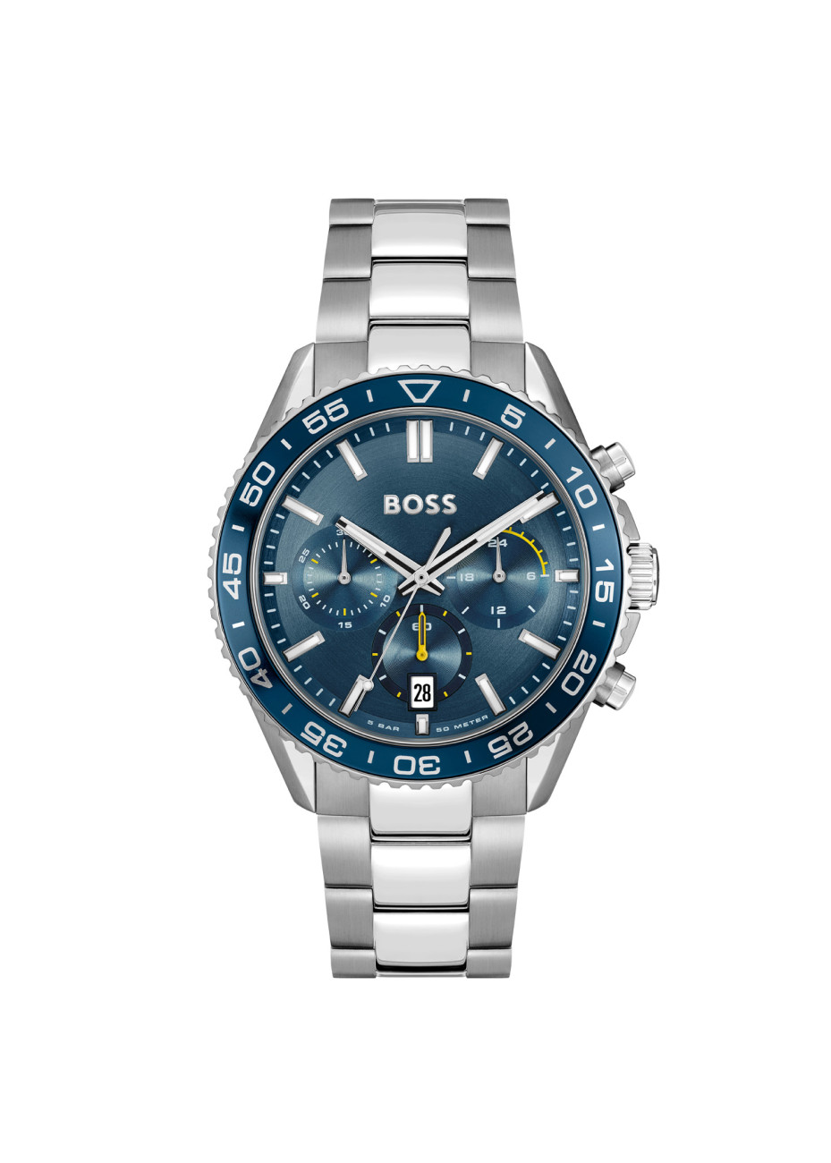 1514143 Boss herenhorloge Runner 43 mm stalen band blauw chrono