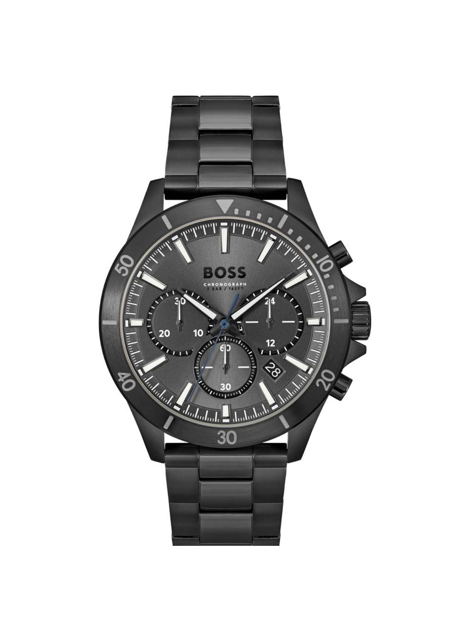 1514058 Boss herenhorloge Troper 44 mm stalen band zwart chrono
