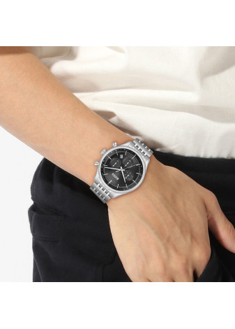 1514082 Boss herenhorloge Gregor 45 mm stalen band zwart chrono
