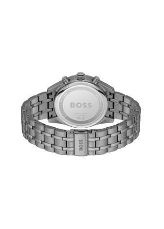 1514153 Boss herenhorloge Skytraveller 44 mm stalen band grijs chrono