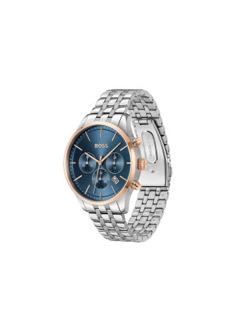 1514158 Boss herenhorloge Avery 42 mm stalen band blauw chrono