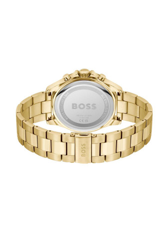 1514059 Boss herenhorloge Troper 44 mm doublé band bruin chrono