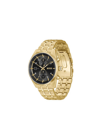 1514152 Boss herenhorloge Skytraveller 44 mm doublé band zwart chrono