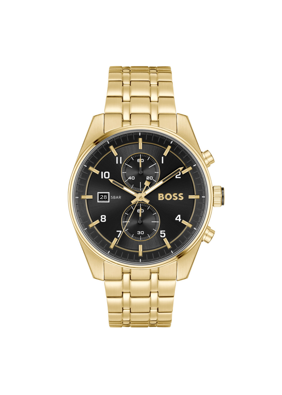 1514152 Boss herenhorloge Skytraveller 44 mm doublé band zwart chrono