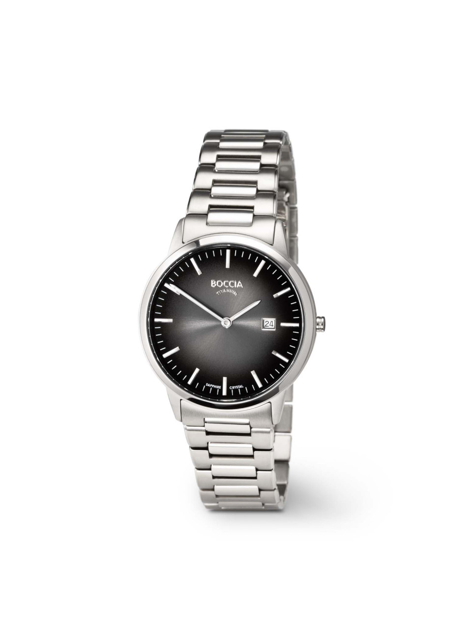 3658-06 Eenvoudig titanium herenhorloge saffierglas