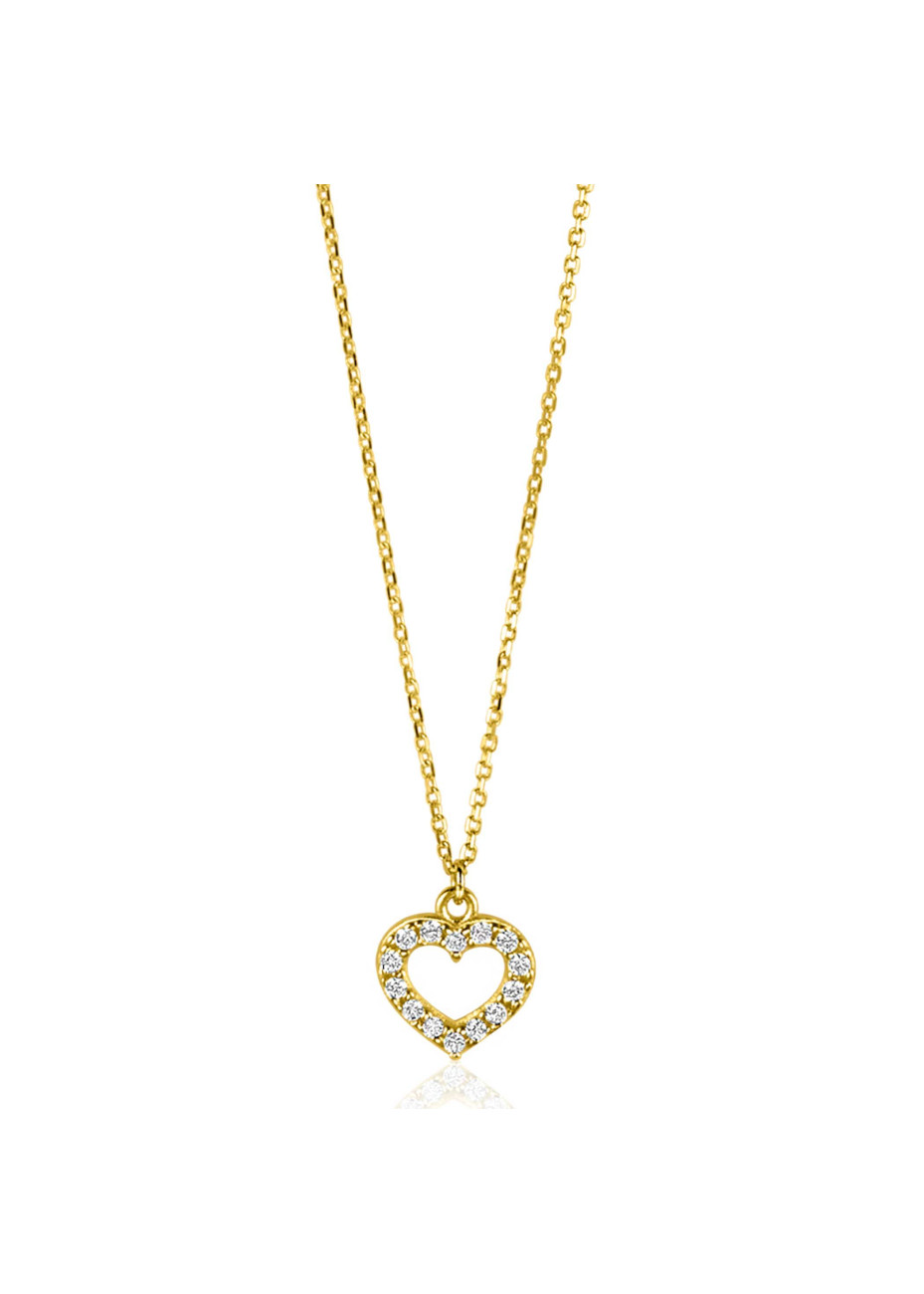 ZGC450 Zinzi Gold collier met hart zirconia 40-42 cm