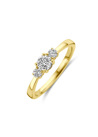 0899-046 Gouden verlovingsring met 2xbriljant totaal 0.46 crt. Labgrown mt 17.5 40.30293