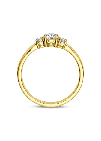 0899-046 Gouden verlovingsring met 2xbriljant totaal 0.46 crt. Labgrown mt 17.5 40.30293