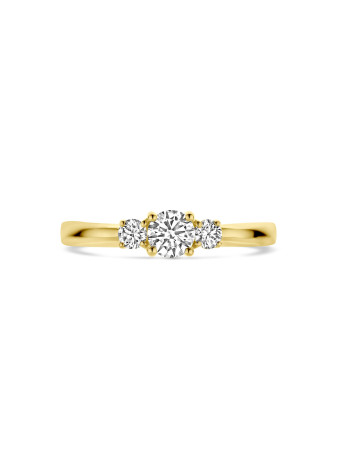 0899-046 Gouden verlovingsring met 2xbriljant totaal 0.46 crt. Labgrown mt 17.5 40.30293