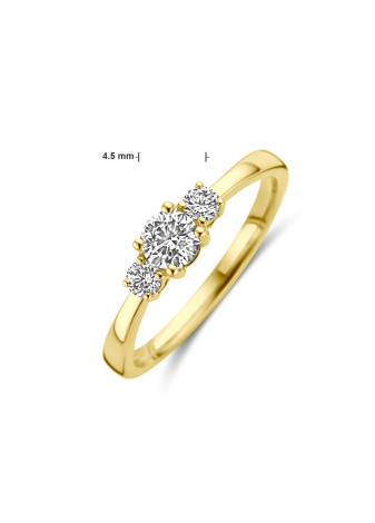 0899-046 Gouden verlovingsring met 2xbriljant totaal 0.46 crt. Labgrown mt 17.5 40.30293