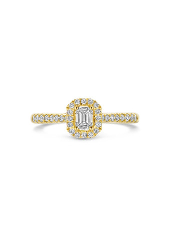 1029-048 Verlovingsring goud met 0.48 crt. diamant emarald cut Labgrown mt 17.75 40.31956