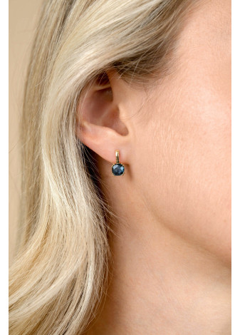 ZGO537 Zinzi Gold oorstekers met London Blue topaas