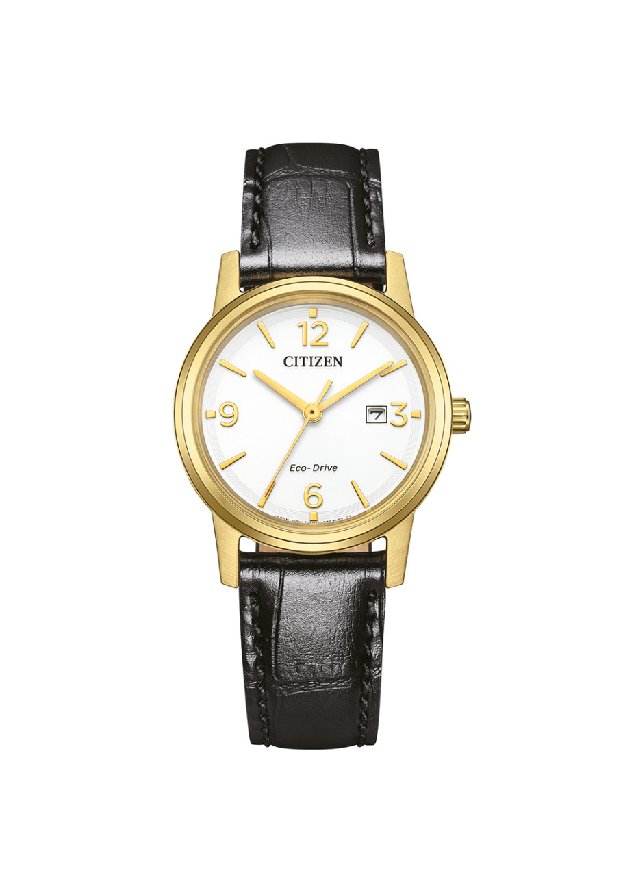EW2722-01A Klassiek doublé dameshorloge Citizen leren band