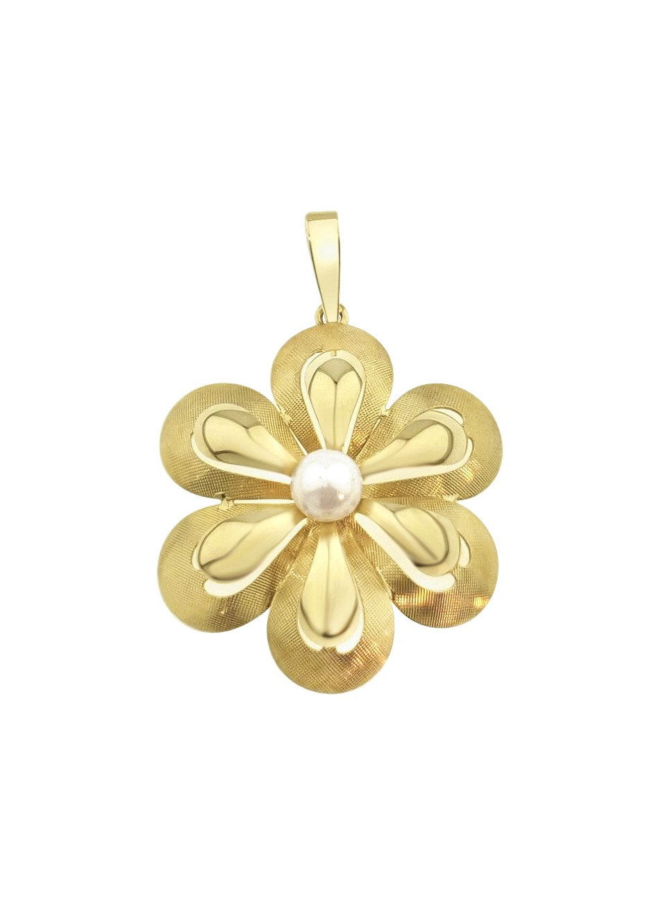 .4.3 gram hanger bloem parel met goud vintage 31 mm