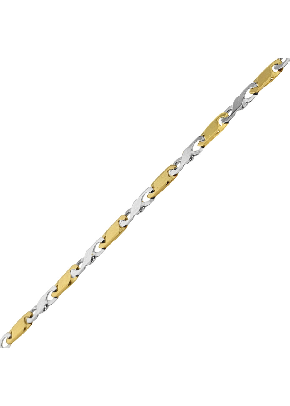 .4.3 gram bicolour gouden valkenoog-armband 19 cm x 3.2 mm