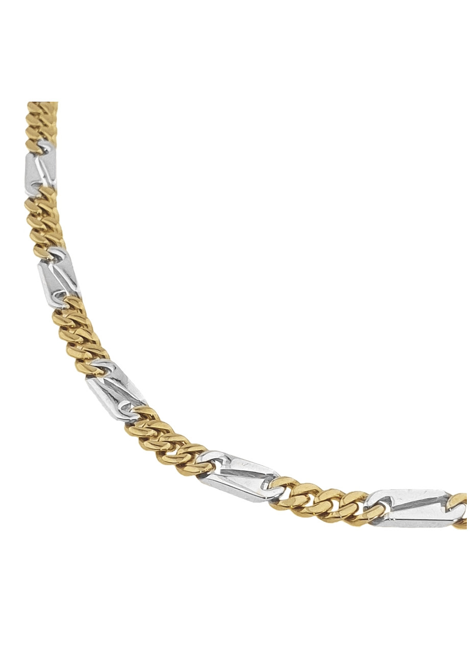 26.6 gram Massief bicolour gouden valkenoogcollier 50 cm x 4.3 mm