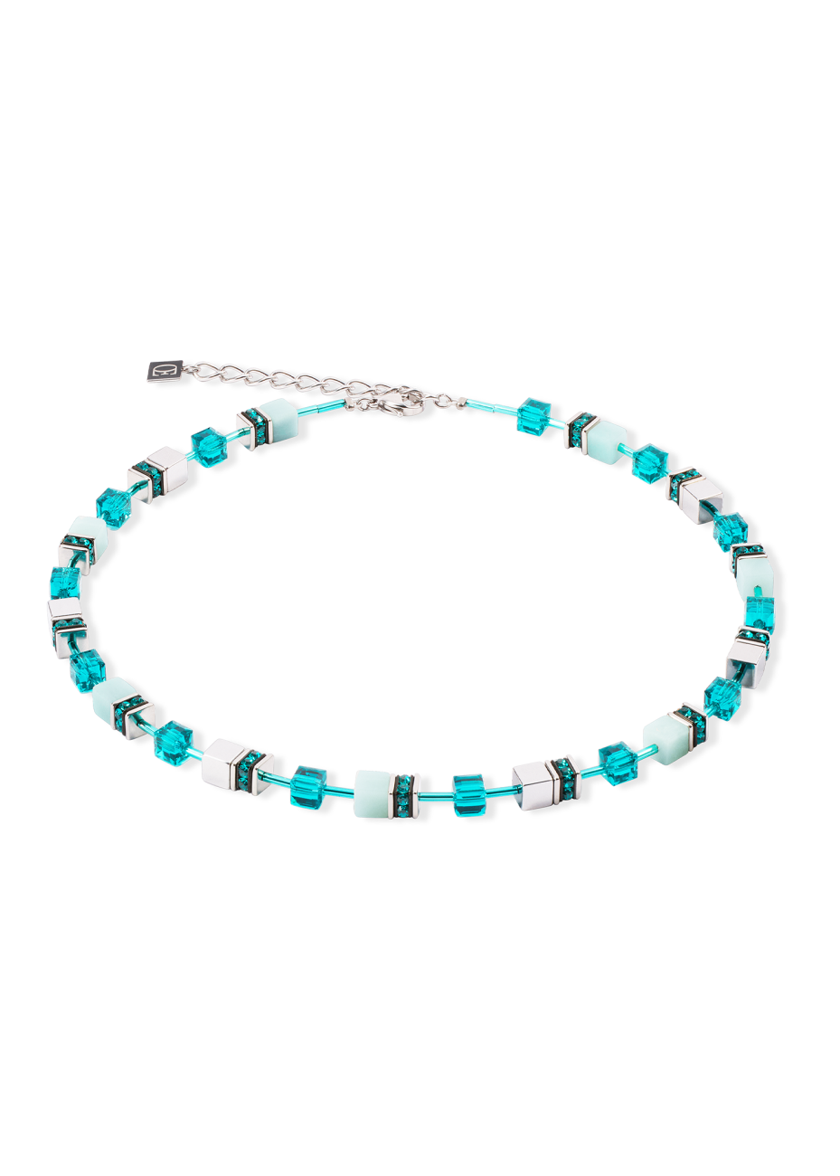 0548 Collier Dark Green-Silver Coeur de Lion 4010100548