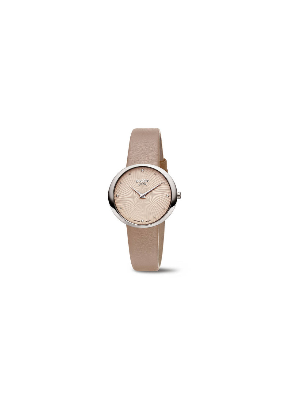 3364-02 Boccia créme dameshorloge leren band saffierglas