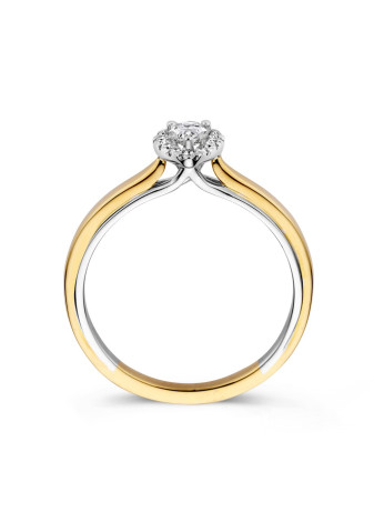 1389-033 Bicolour damesring met briljant-pear 0.33 crt. mt 17.75 RG417977-56