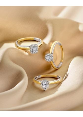 1389-033 Bicolour damesring met briljant-pear 0.33 crt. mt 17.75 RG417977-56