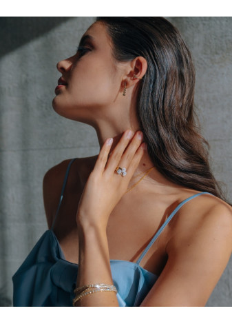 1389-033 Bicolour damesring met briljant-pear 0.33 crt. mt 17.75 RG417977-56