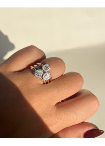 1389-033 Bicolour damesring met briljant-pear 0.33 crt. mt 17.75 RG417977-56