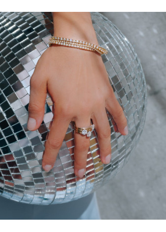 1389-033 Bicolour damesring met briljant-pear 0.33 crt. mt 17.75 RG417977-56