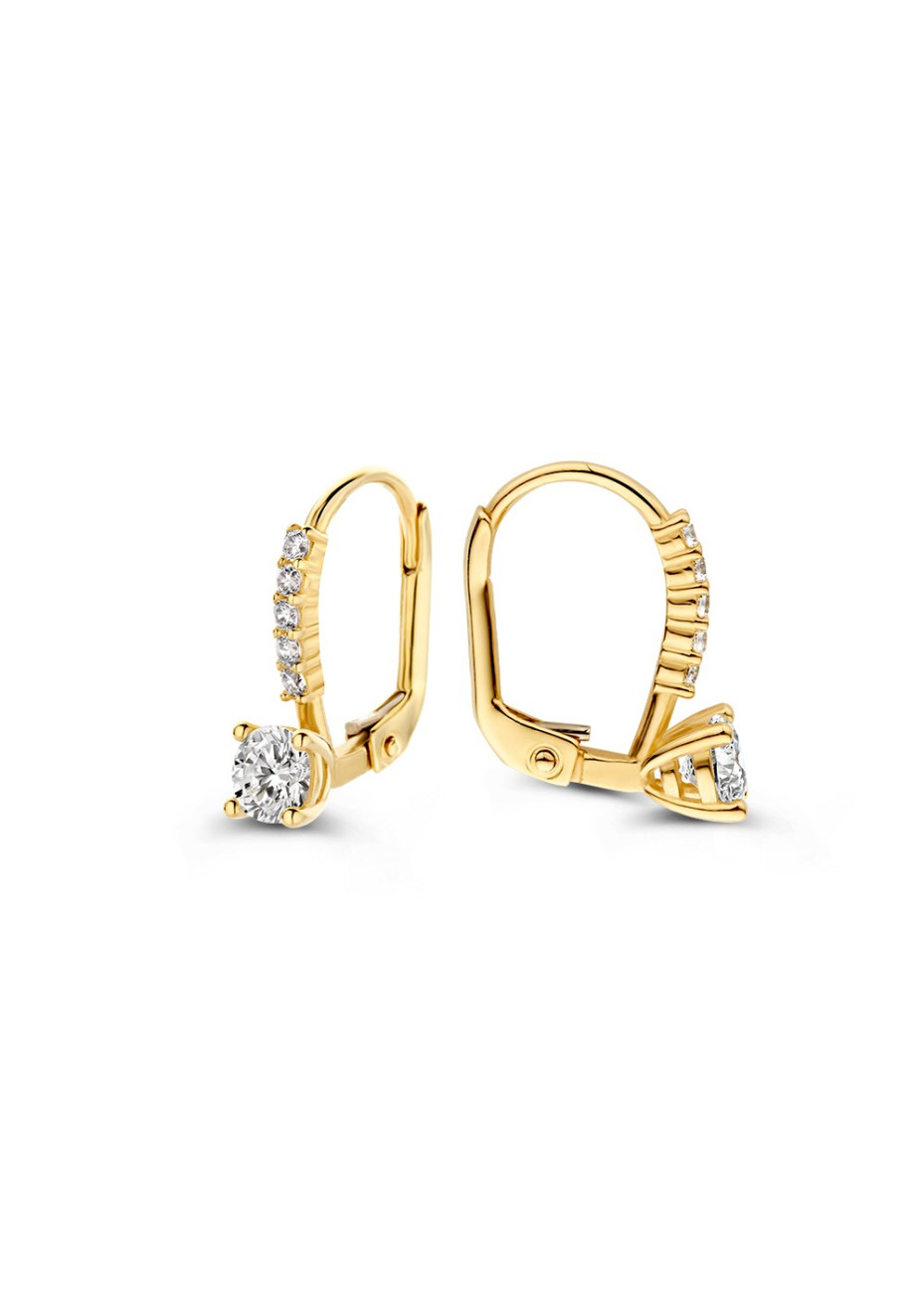 Oorhangers OE127921 Geelgoud met zirconia