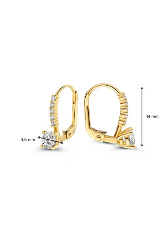 Oorhangers OE127921 Geelgoud met zirconia