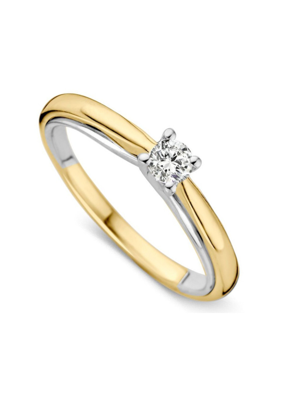 1329-019 Bicolour verlovingsring met 0.19 crt. briljant mt 17.75 RG416141-56